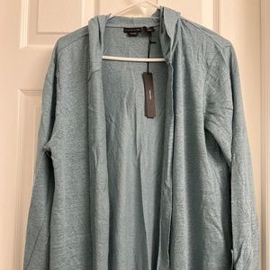 100% linen open cardigan